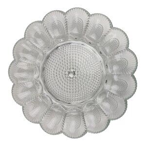 Vintage Indiana Glass Company Hobnail Glass Deviled Egg Dish Clear Glass Holiday